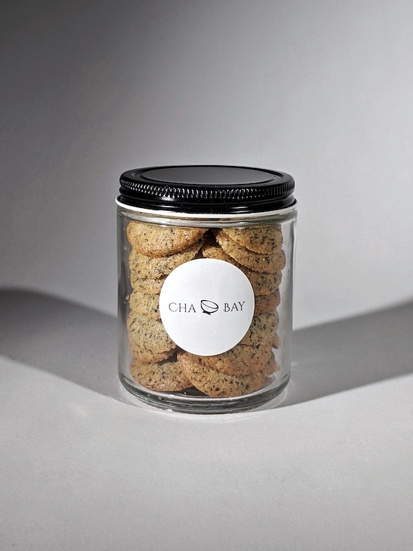 tea cookies in a glass jar